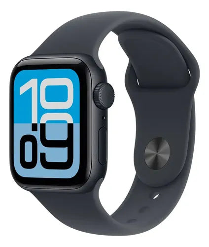 Apple Watch SE 3 GPS • Caja de aluminio color medianoche de 40 mm • Correa deportiva color medianoche - S/M - Distribuidor Autorizado