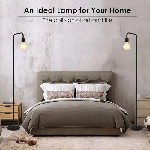 Lámpara de Pie Columna Mundi Luz Modelo Pie Polo Negro Minimalista E27