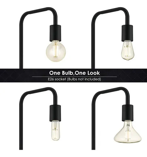 Lámpara de Pie Columna Mundi Luz Modelo Pie Polo Negro Minimalista E27
