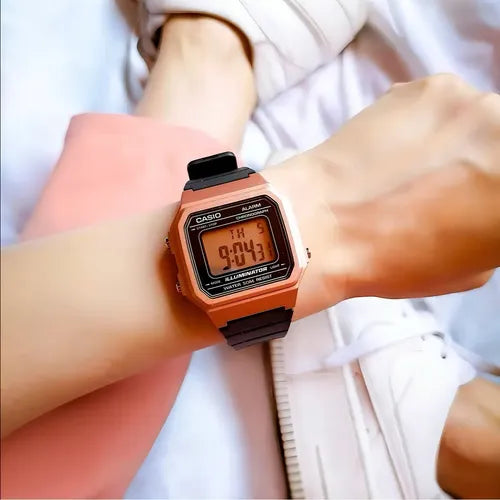 Reloj Casio Retro Rosa W-217hm-5avdf Original Color de la correa Resina