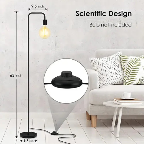 Lámpara de Pie Columna Mundi Luz Modelo Pie Polo Negro Minimalista E27