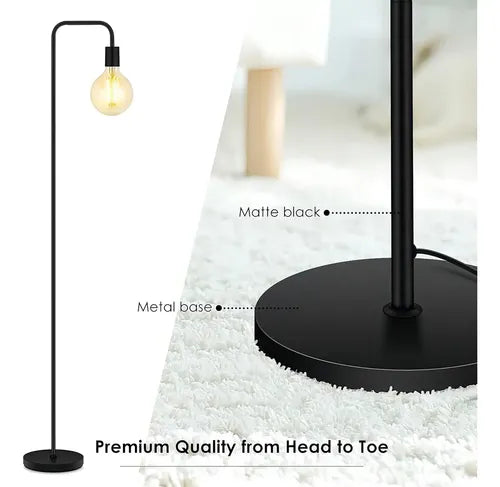 Lámpara de Pie Columna Mundi Luz Modelo Pie Polo Negro Minimalista E27